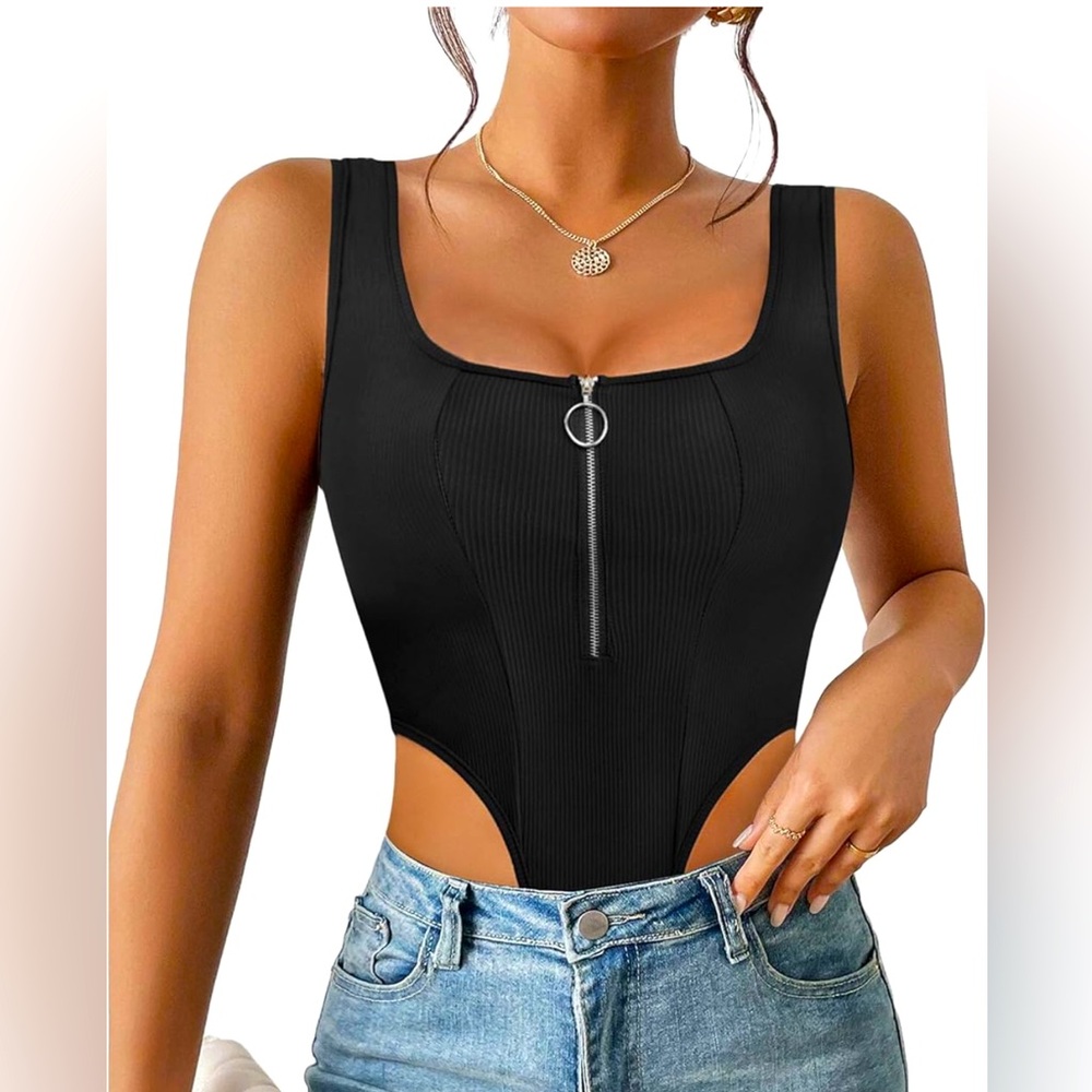 ⭐️ NWOT Avidlove  Black High Cut Thong Zip Bodysuit Size XXL